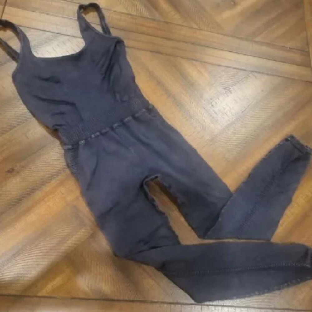 Free People Good Karma Onesie XS/S Washed Black
